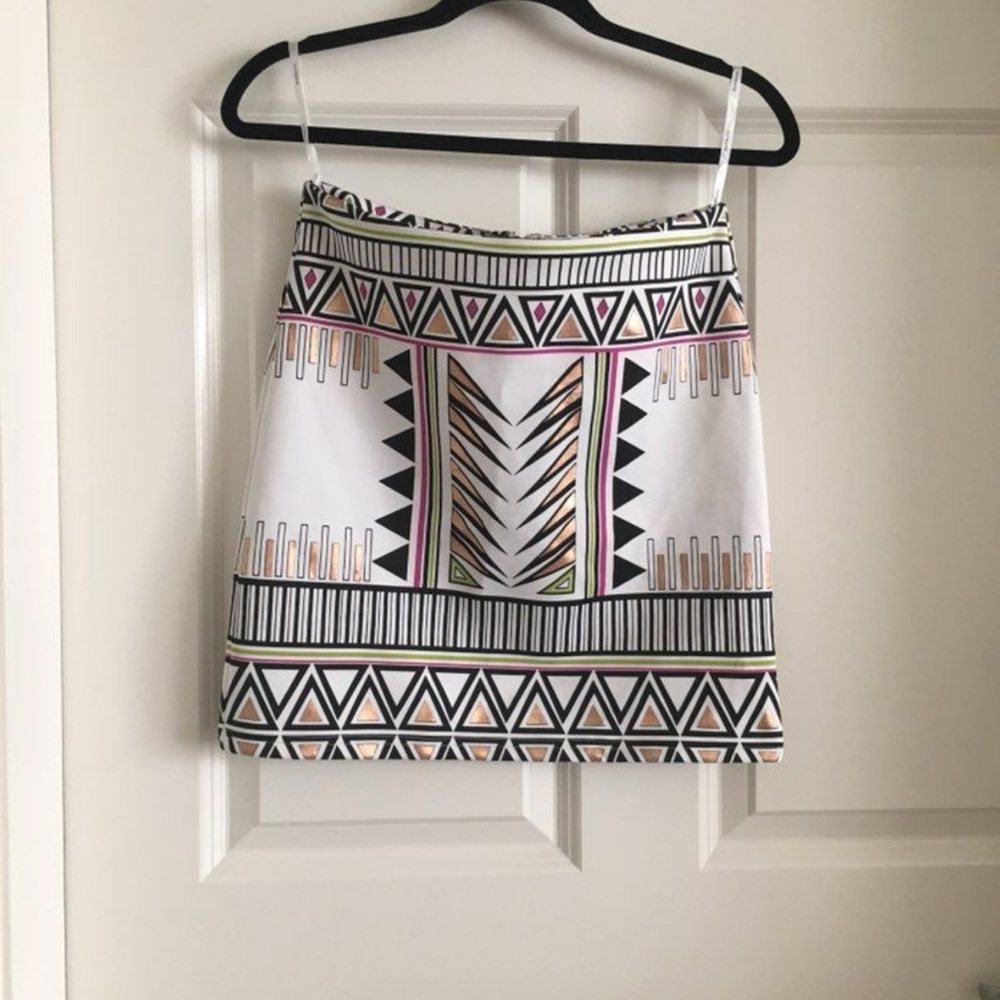 MINKPINK Geometric Distressed Patterned Skirt - Multicolor